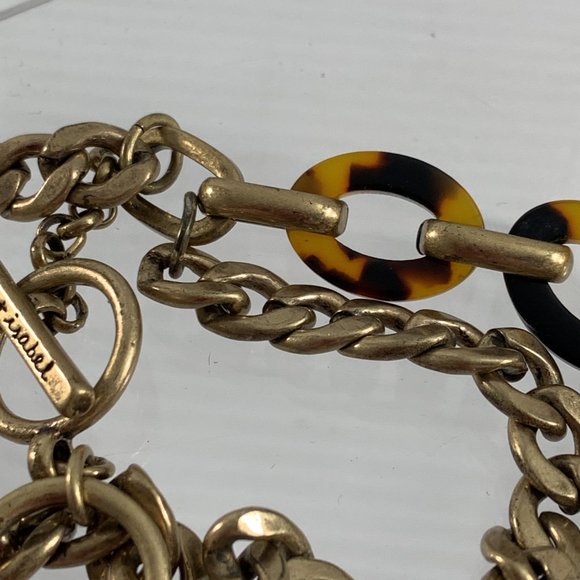 Chloe + Isabel Bracelet Triple Strand Chain Faux Tortoise Shell Gold Tone - Picture 5 of 7